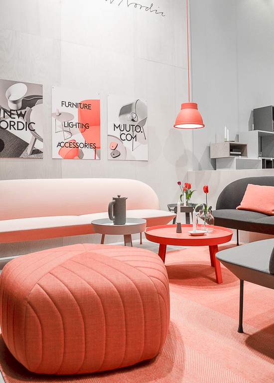 agata dimmich for oppa - dusty pinks trend visible in the Muuto stand during Salone del Mobile