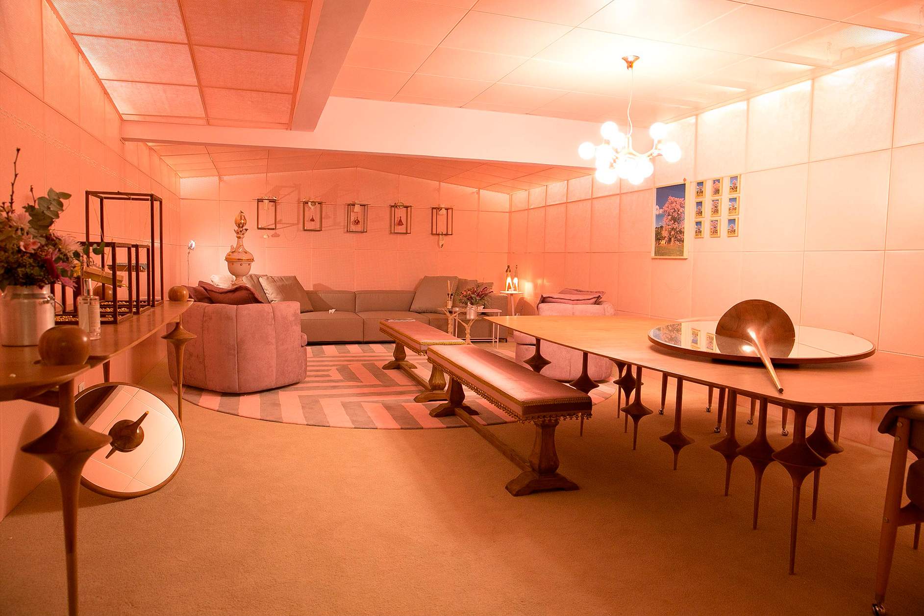 sala rosa na casa cor 2015